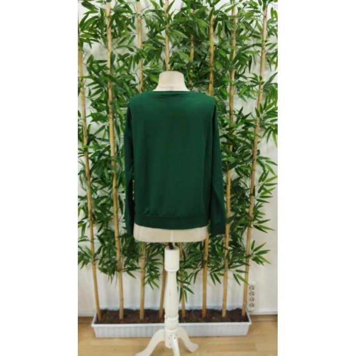 Kadın Uzun Kollu Bisiklet Yaka Desenli Viskon Iki Iplik Bluz