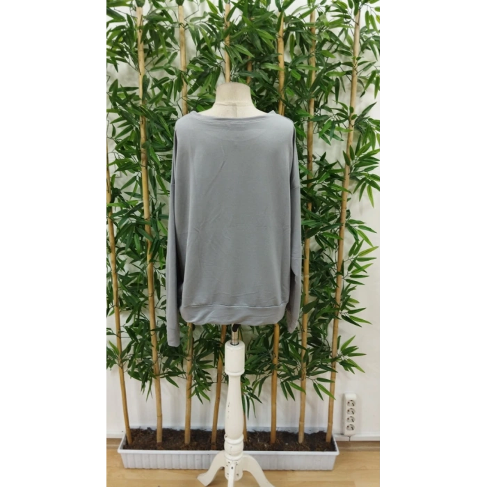 Kadın Uzun Kollu Bisiklet Yaka Desenli Viskon Iki Iplik Bluz