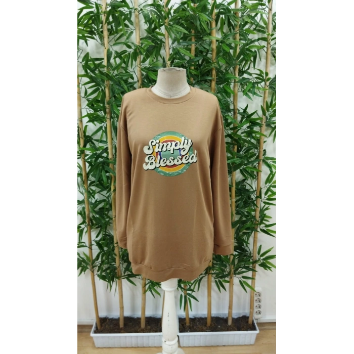 Kadın Uzun Kollu Bisiklet Yaka Yazılı Viskon Iki Iplik Elbise