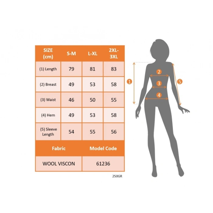 Kadın Uzun Kollu Derin V Yakalı Asimetrik Kesim Cepli Detay Yün Viskon Iki Iplik Bluz