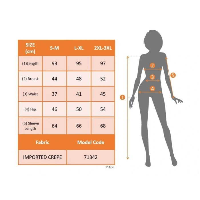 Kadın Uzun Kollu Kruvaze Yaka Beli Düğme Detay Krep Elbise