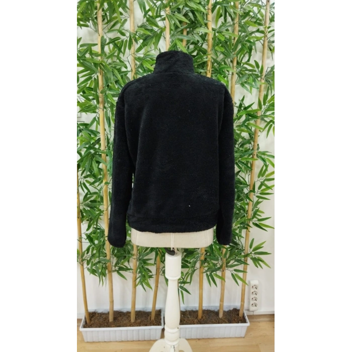 Kadın Uzun Kollu önden Fermuarlı Cepli Peluş Sweat