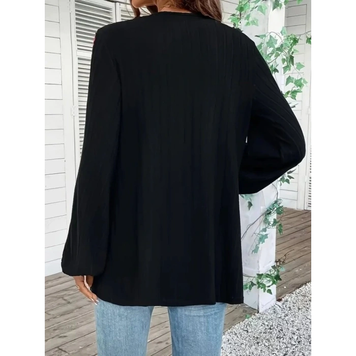 Kadın Uzun Kollu önü Açık şardonlu Kaşkorse Ceket