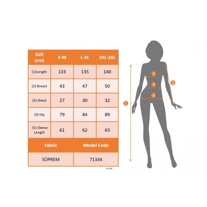 Kadın Uzun Kollu V Yakalı Desenli Süprem Elbise