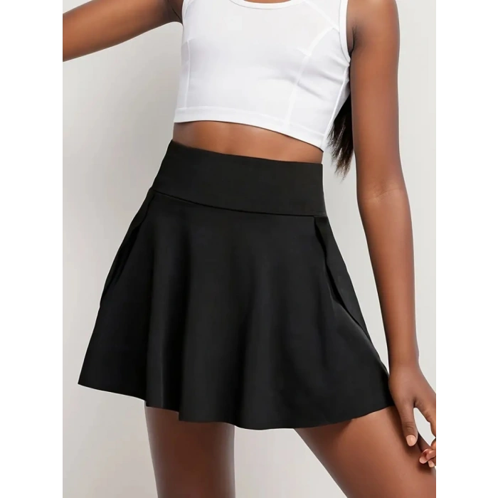 Kadın Yüksek Bel Cepli Sandy Short Etek