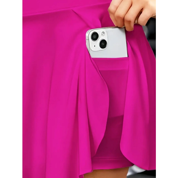 Kadın Yüksek Bel Cepli Sandy Short Etek