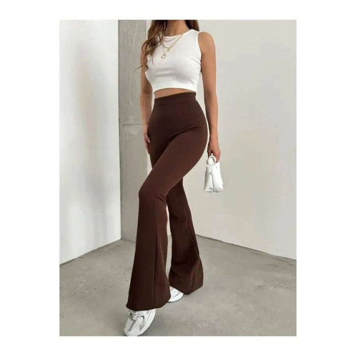 Kadın Yüksek Bel Ispanyol Paça Tayt