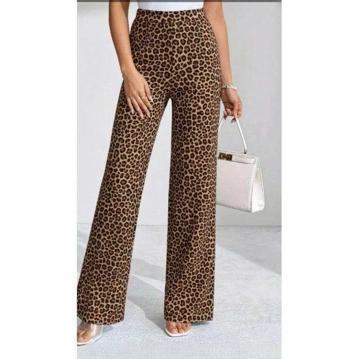 Kadın Yüksek Bel Paçaya Doğru Geniş Dalgıç Pantolon