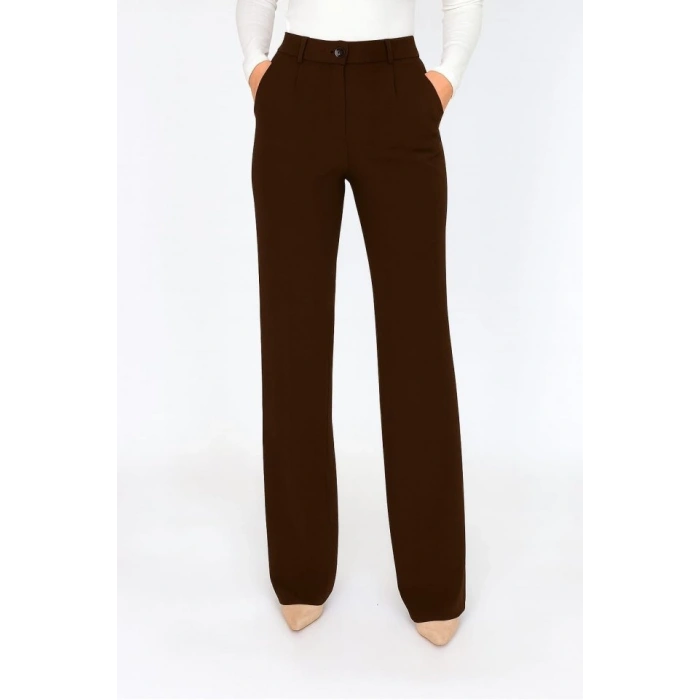 Kadın Yüksel Bel Full Likralı Palazzo Pantolon