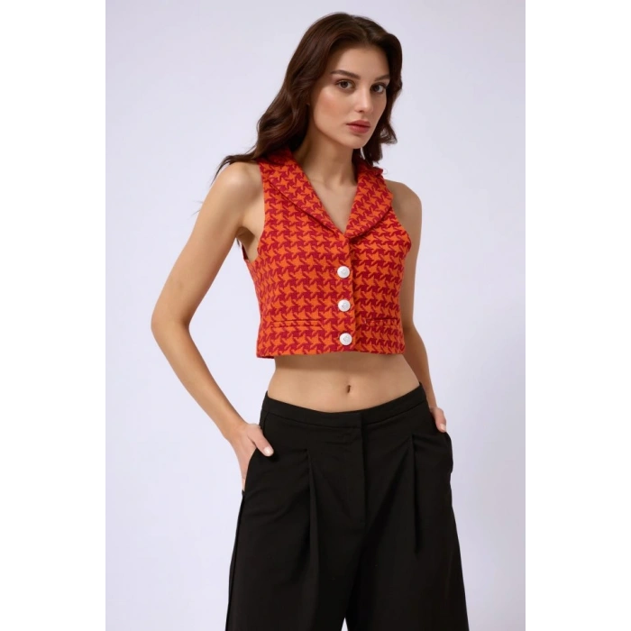 Kazayağı Crop Yelek