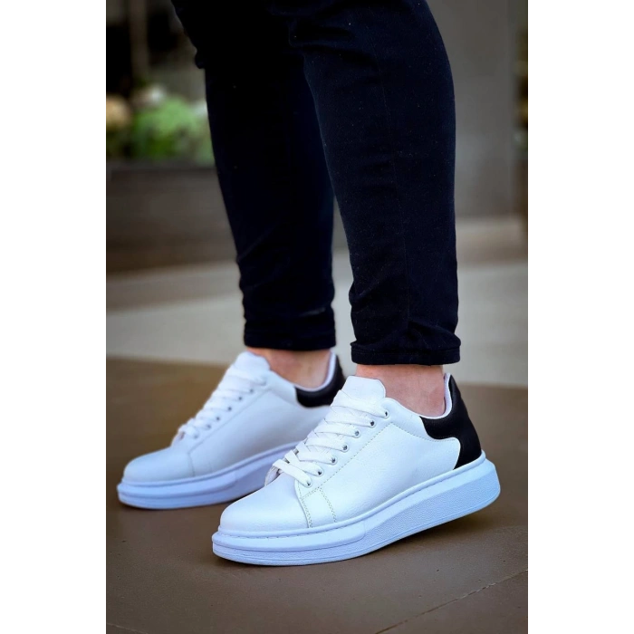 KB-X500  Kuback Bağcıklı Beyaz Siyah  Günlük Erkek Ayakkabı