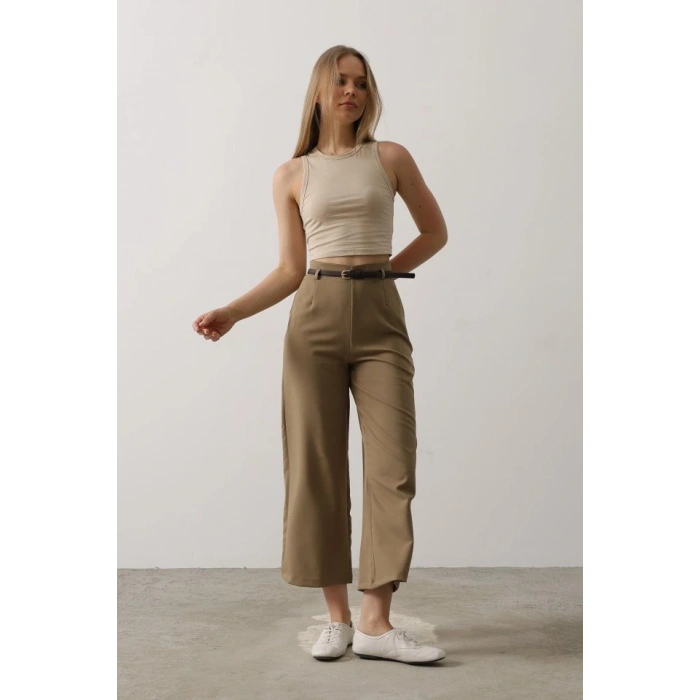 Kemer Pens Detaylı Pantolon - Haki