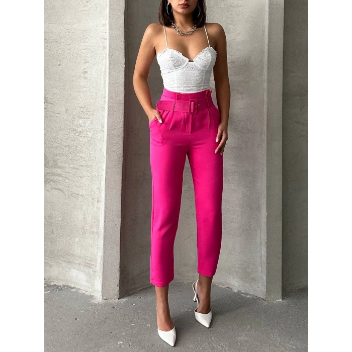 Kemerli havuç pantolon