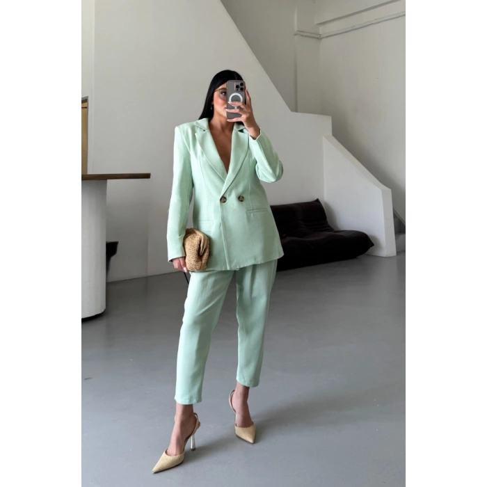 KETEN CEKET - PANTOLON TAKIM - Mint