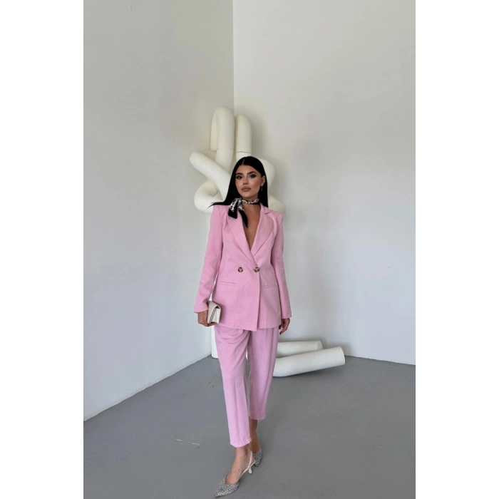 KETEN CEKET - PANTOLON TAKIM - Pembe