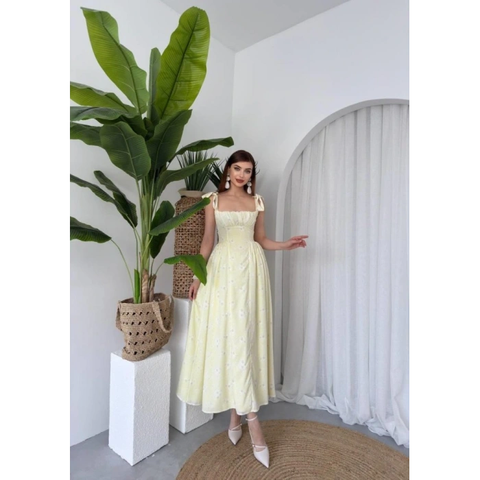 Khalesı Omuz Bağlamalı Elbise