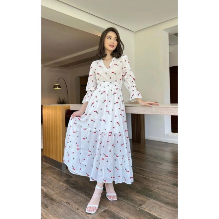 Kırmızı Gipeli Vual Elbise