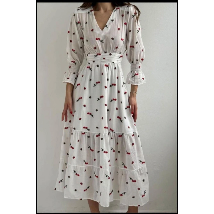 Kırmızı Gipeli Vual Elbise