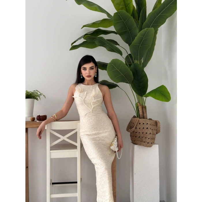 Lers Çiçek Detaylı Elbise