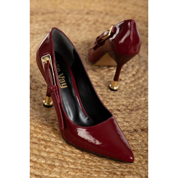 Lesia Bordo Rugan Topuklu Ayakkabı