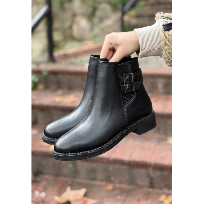 Lexi Siyah Cilt Topuklu Bot