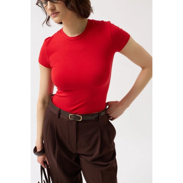 Likralı Basic T-Shirt