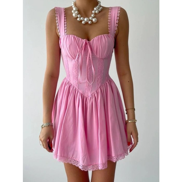 Lille Arkası Bağlamalı Elbise