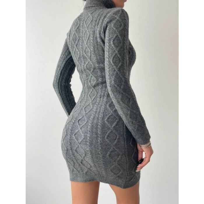 Livorna Boğazlı Mini Elbise