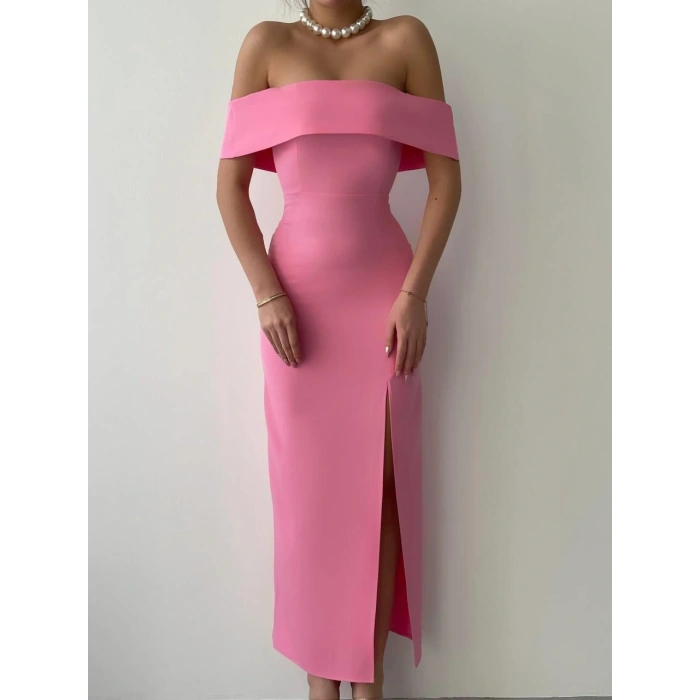 MADONNA YAKA UZUN ELBİSE