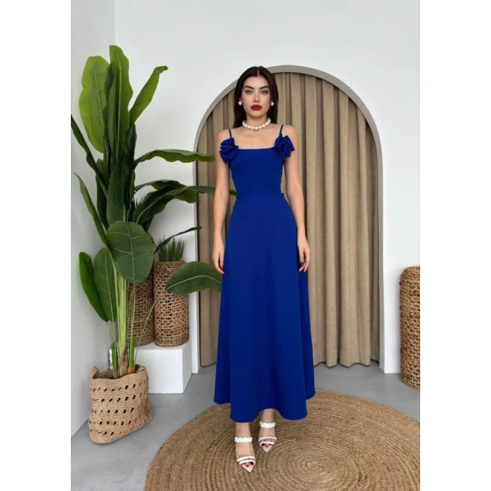 Matilda Gül İp Askılı Elbise