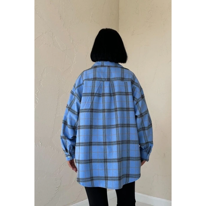 Mavi Ekose Desenli Gömlek