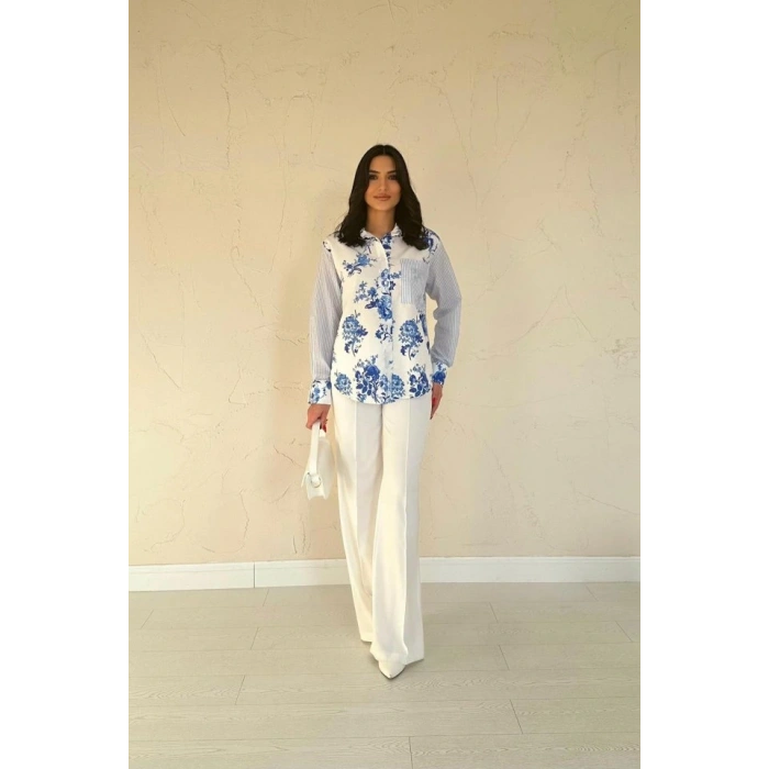 Mavi Garnili Gömlek