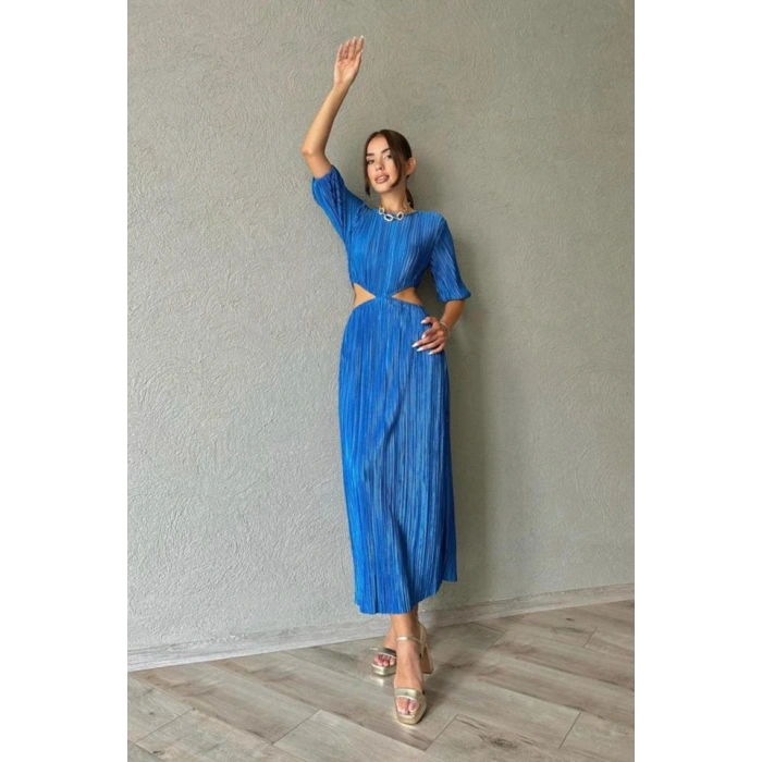 Mavi Piliseli Elbise