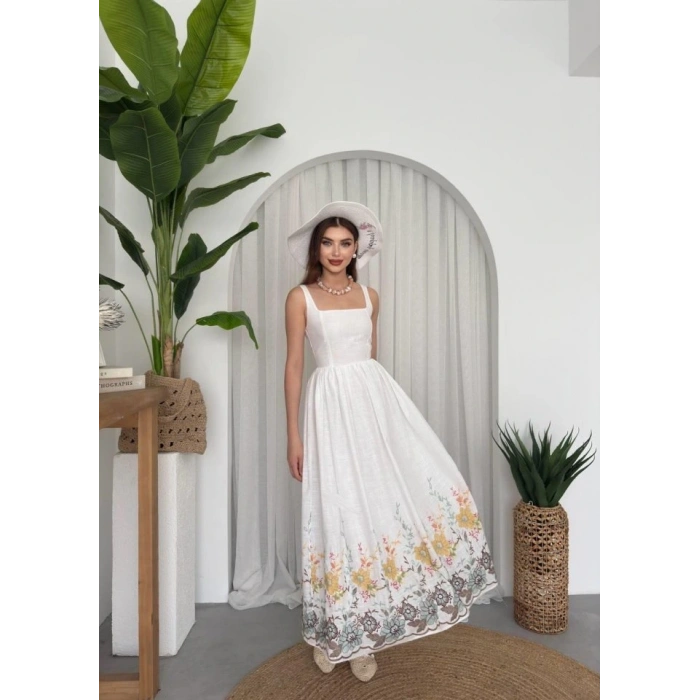 Mazi Çiçek Desenli Elbise