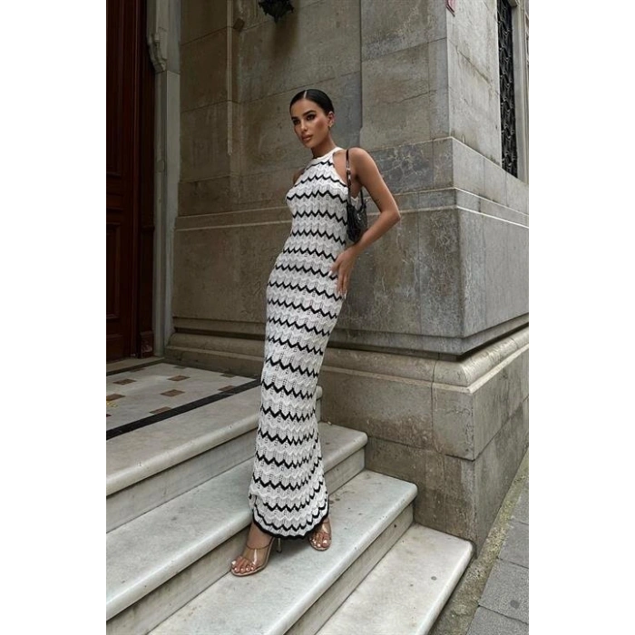 Melina Ajurlu Halter Yaka Elbise 2774