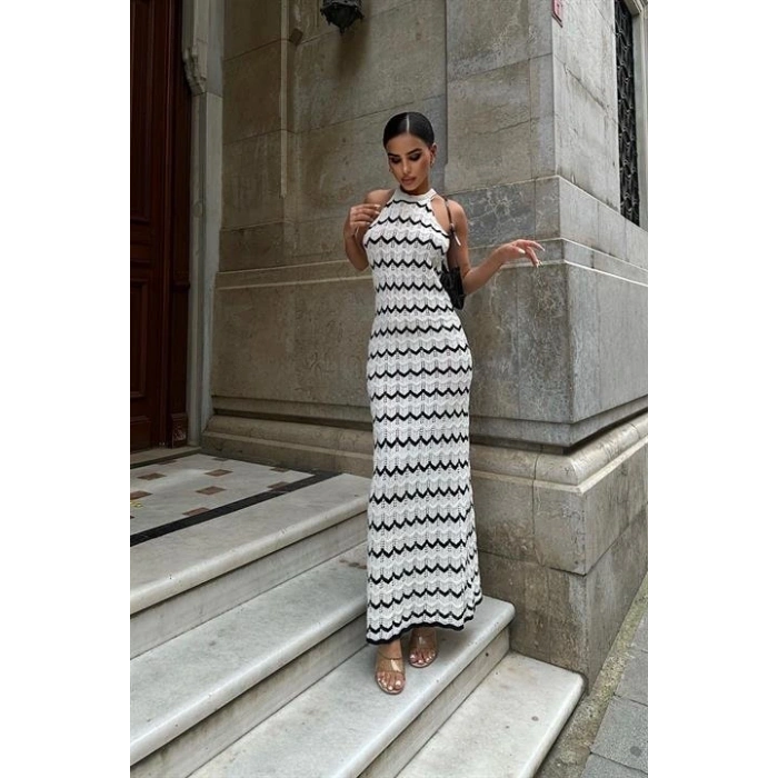 Melina Ajurlu Halter Yaka Elbise 2774