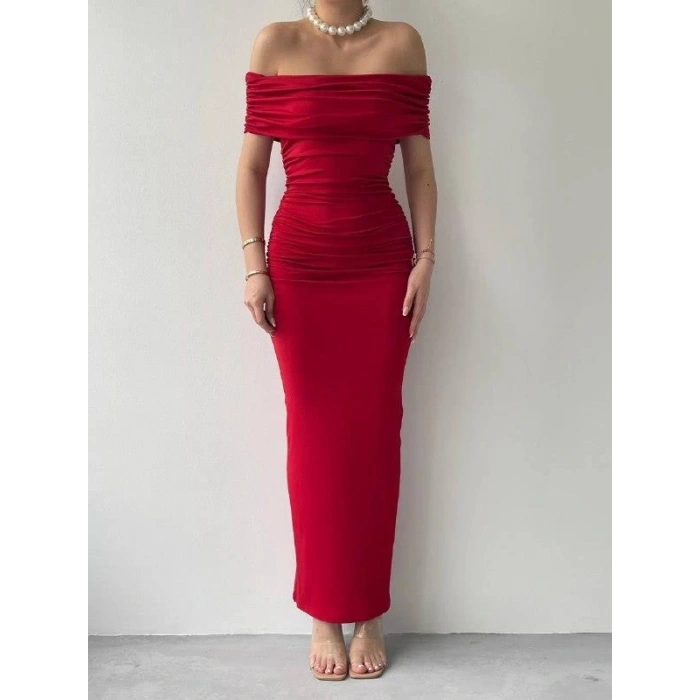 Milan Madonna Yaka Kalem Elbise