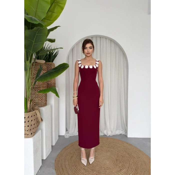 Mıng Çiçek Detaylı Elbise