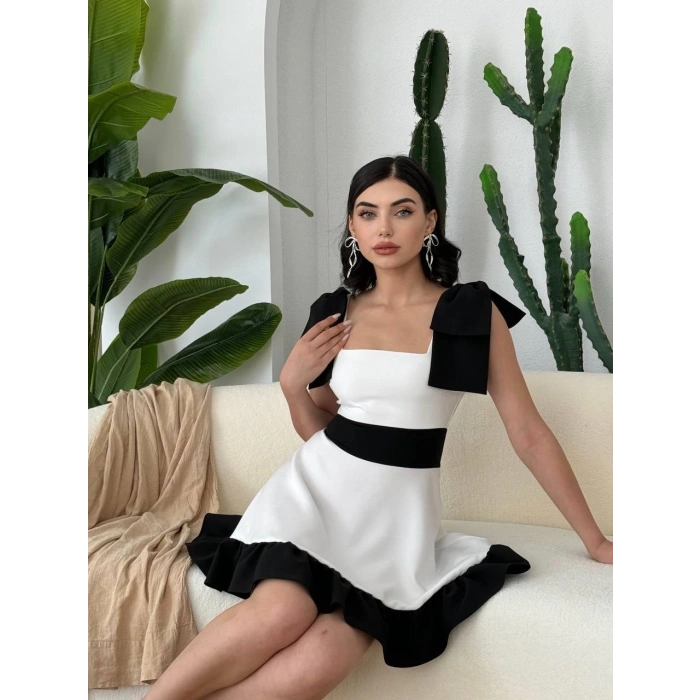 Miron Omuz Fiyonklu Elbise