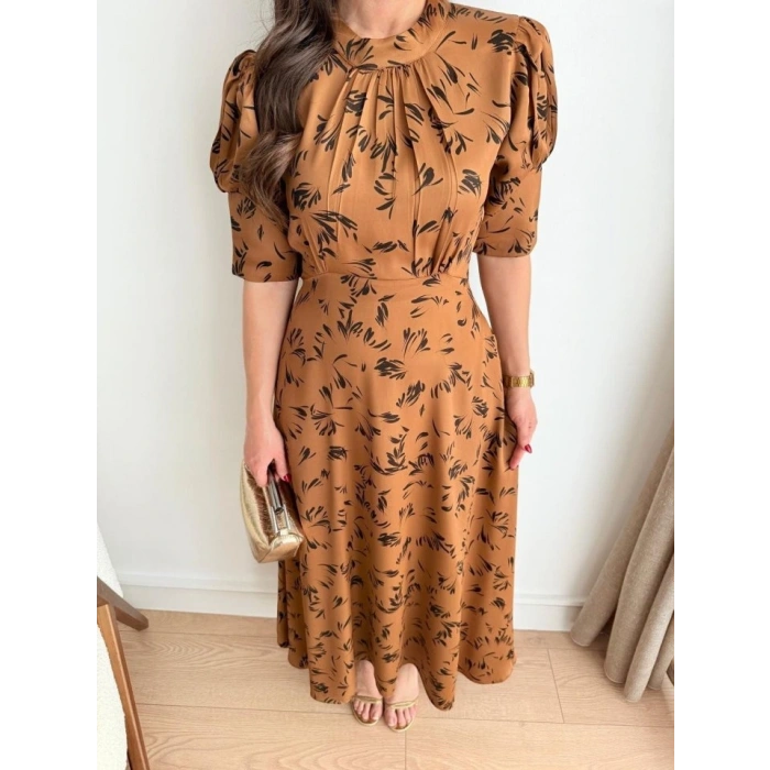 Moccah Yakası Bağlama Detaylı Elbise