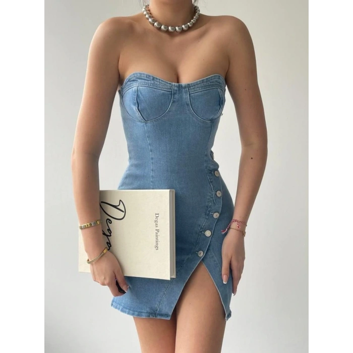 Nerg Düğme Detaylı Elbise