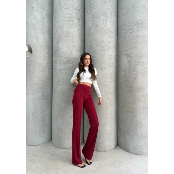 Önü cumalı ithal krep pantolon