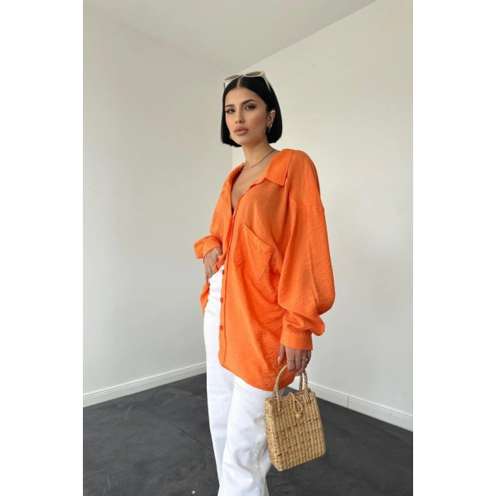 Oranj Tek Cepli Bedensiz Cruz Gömlek