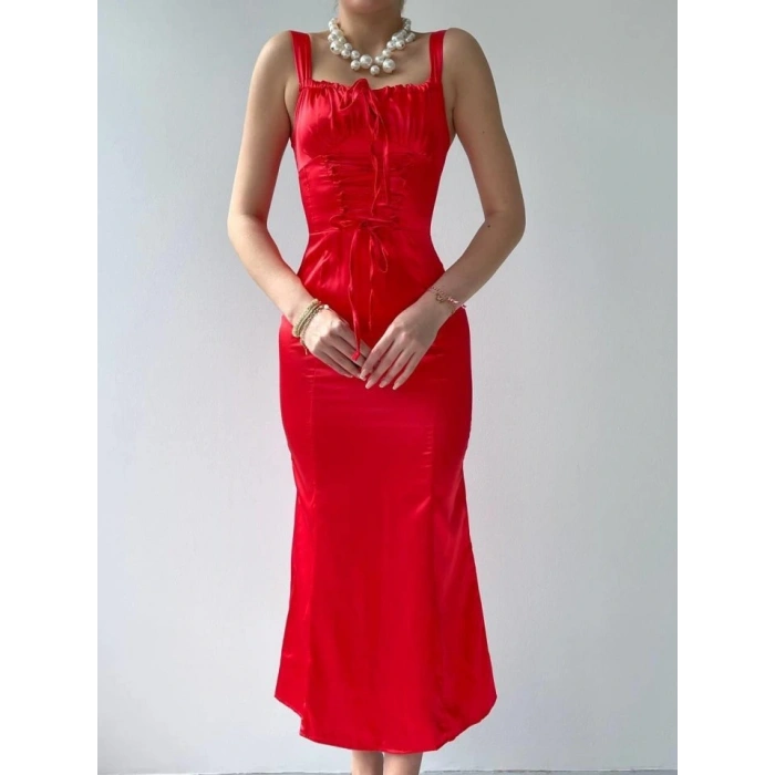 PAG İP ASKILI ELBİSE