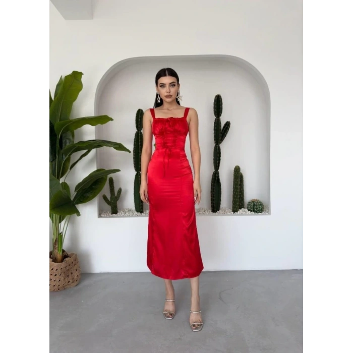 PAG İP ASKILI ELBİSE