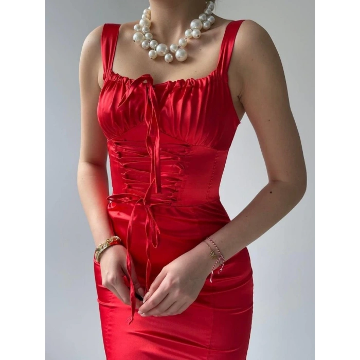 PAG İP ASKILI ELBİSE