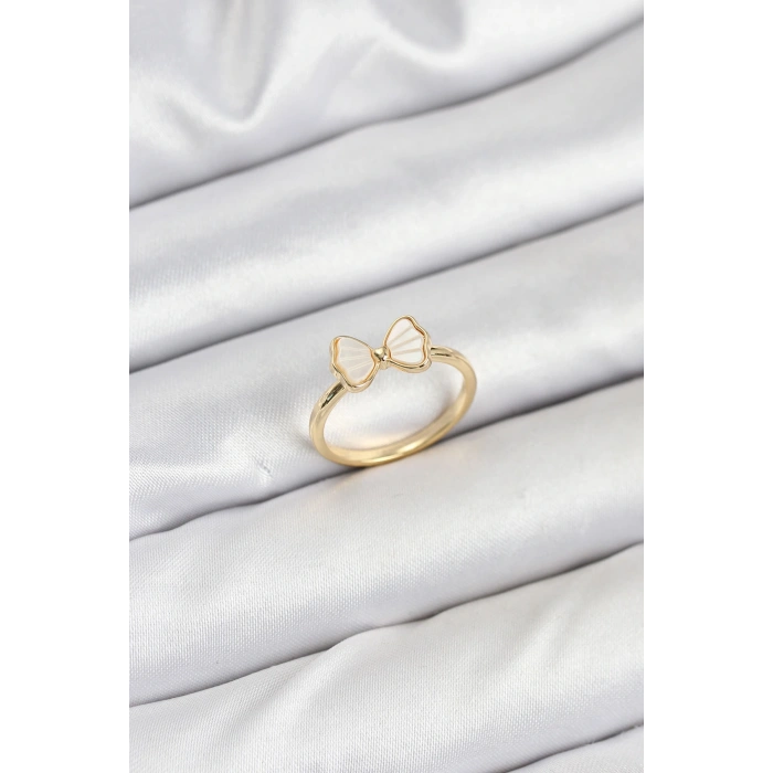 Pirinç Gold Renk Fiyonk Model Kadın Yüzük