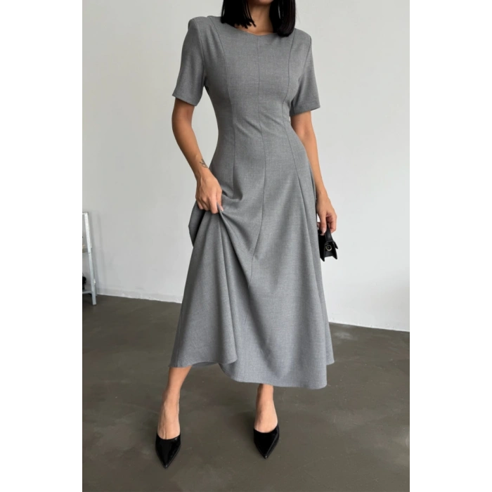 POLİVİSKON ELBİSE - Gri