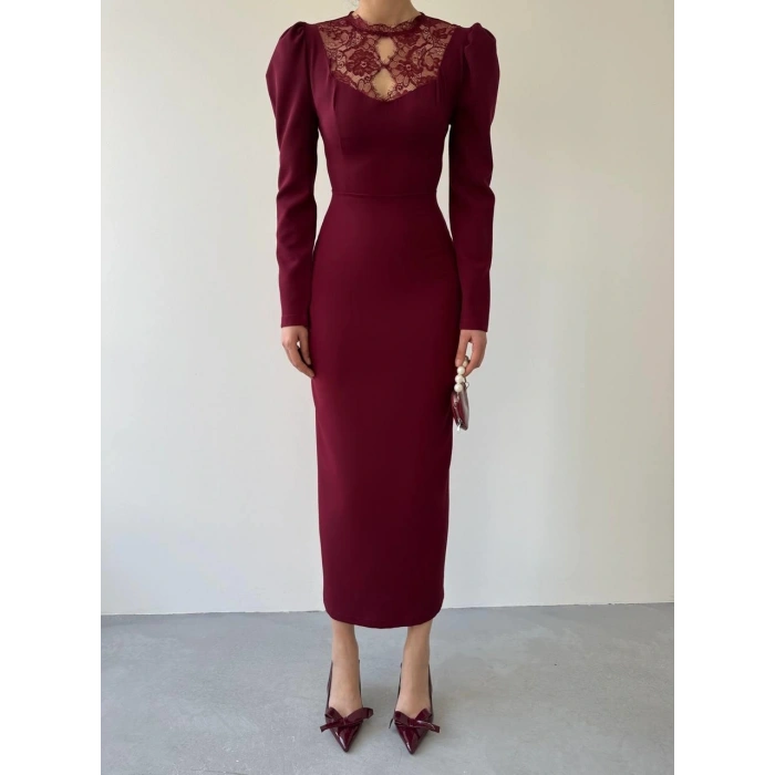 Port Dantel Detay Elbise