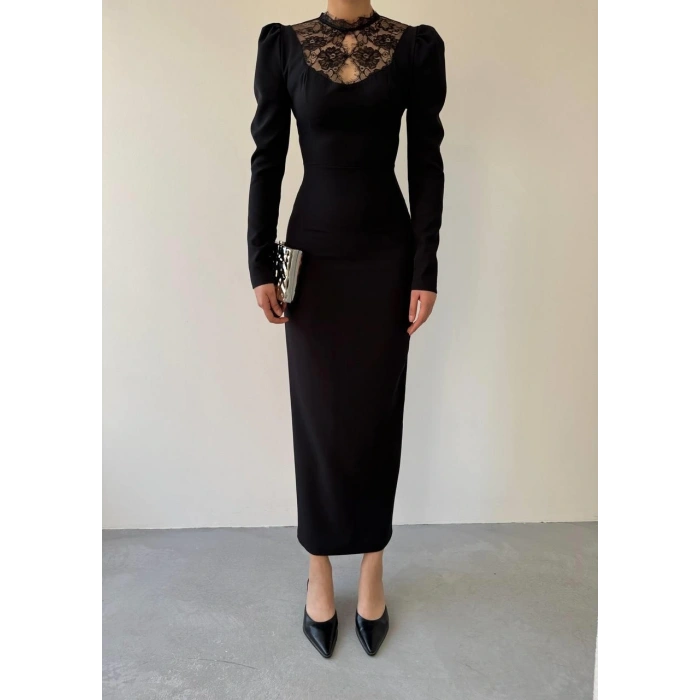 Port Dantel Detay Elbise